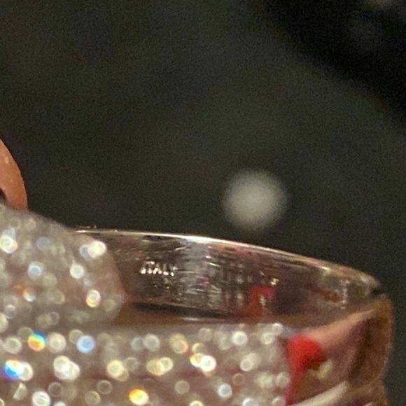 Magnificent 18kt white-Gold -Italian Gold With Diamonds and Pink Sapphire NEW - Picture 8 of 14